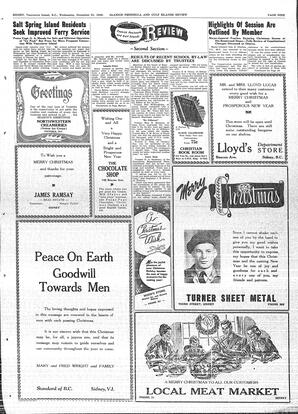 Saanich Peninsula And Gulf Islands Review Wed, December 21, 1949 (Page 9)