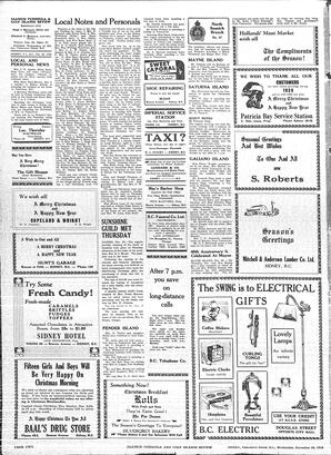Saanich Peninsula And Gulf Islands Review Wed, December 20, 1939 (Page 2)