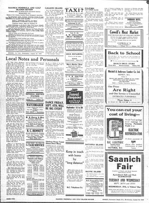 Saanich Peninsula And Gulf Islands Review Wed, August 30, 1939 (Page 2)