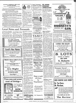 Saanich Peninsula And Gulf Islands Review Wed, August 9, 1939 (Page 2)