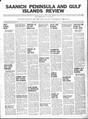 Saanich Peninsula And Gulf Islands Review Wed, June 14, 1939 (Page 1)