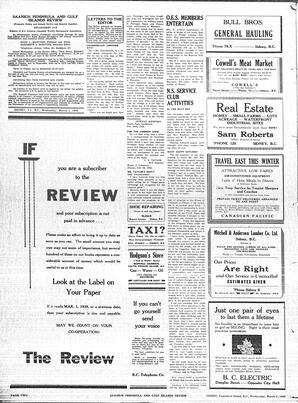 Saanich Peninsula And Gulf Islands Review Wed, March 1, 1939 (Page 2)