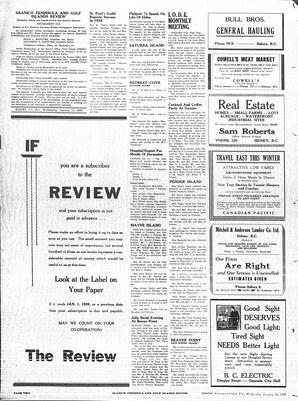 Saanich Peninsula And Gulf Islands Review Wed, January 11, 1939 (Page 2)