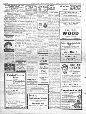 Saanich Peninsula And Gulf Islands Review Wed, November 3, 1937 (Page 2)