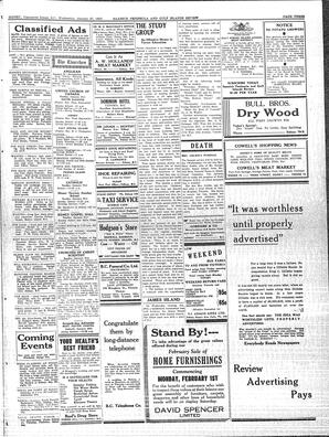 Saanich Peninsula And Gulf Islands Review Wed, January 27, 1937 (Page 3)