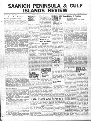 Saanich Peninsula And Gulf Islands Review Wed, January 27, 1937 (Page 1)