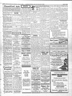 Saanich Peninsula And Gulf Islands Review Wed, January 13, 1937 (Page 3)