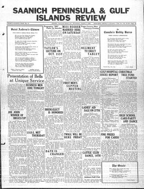 Saanich Peninsula And Gulf Islands Review Wed, October 7, 1936 (Page 1)