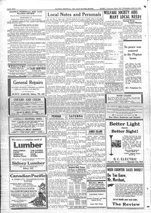Saanich Peninsula And Gulf Islands Review Wed, April 15, 1936 (Page 2)