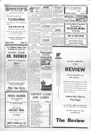 Saanich Peninsula And Gulf Islands Review Wed, January 22, 1936 (Page 4)