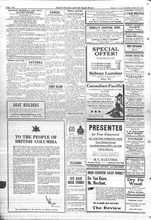 Saanich Peninsula And Gulf Islands Review Wed, October 23, 1935 (Page 2)