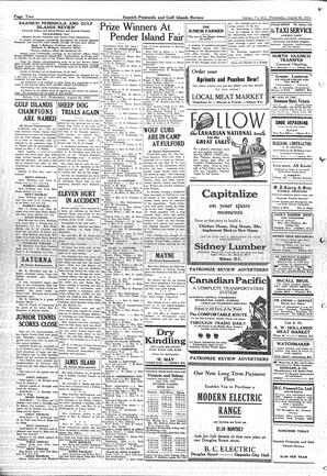 Saanich Peninsula And Gulf Islands Review Wed, August 28, 1935 (Page 2)