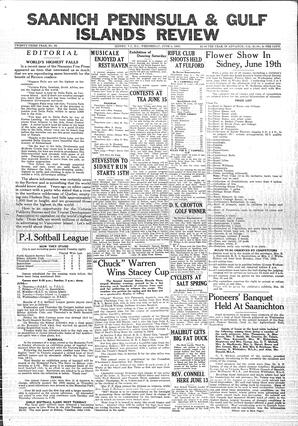 Saanich Peninsula And Gulf Islands Review Wed, June 5, 1935 (Page 1)
