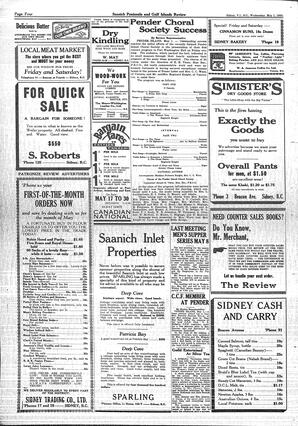 Saanich Peninsula And Gulf Islands Review Wed, May 1, 1935 (Page 4)