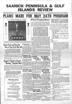 Saanich Peninsula And Gulf Islands Review Wed, May 1, 1935 (Page 1)