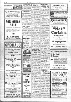 Saanich Peninsula And Gulf Islands Review Wed, April 17, 1935 (Page 4)