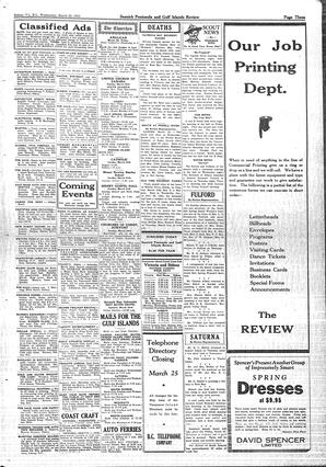 Saanich Peninsula And Gulf Islands Review Wed, March 20, 1935 (Page 3)