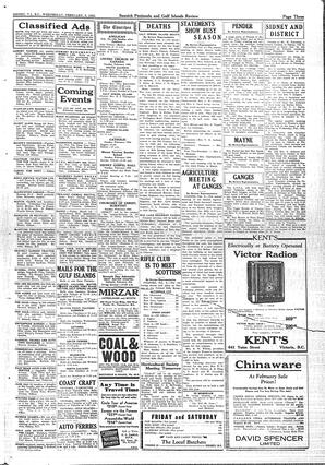 Saanich Peninsula And Gulf Islands Review Wed, February 6, 1935 (Page 3)