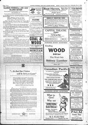 Saanich Peninsula And Gulf Islands Review Wed, December 5, 1934 (Page 2)