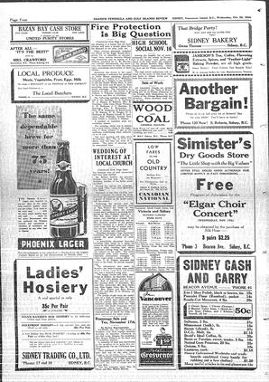 Saanich Peninsula And Gulf Islands Review Wed, October 24, 1934 (Page 4)