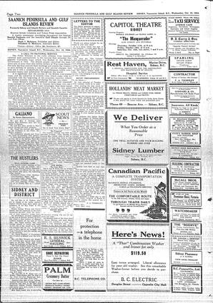 Saanich Peninsula And Gulf Islands Review Wed, October 10, 1934 (Page 2)