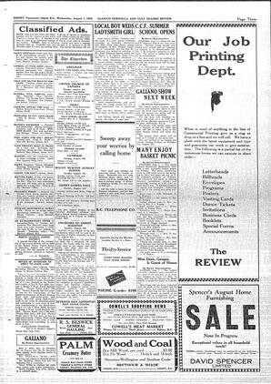 Saanich Peninsula And Gulf Islands Review Wed, August 1, 1934 (Page 3)
