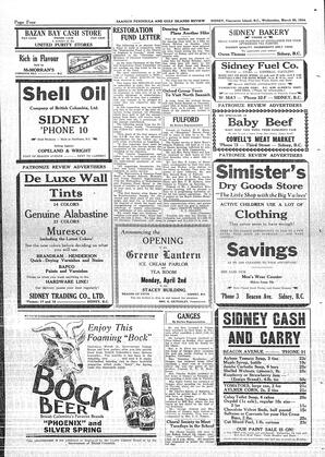 Saanich Peninsula And Gulf Islands Review Wed, March 28, 1934 (Page 4)