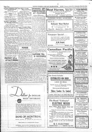 Saanich Peninsula And Gulf Islands Review Wed, March 28, 1934 (Page 2)