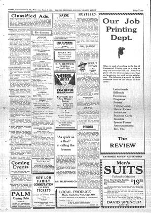 Saanich Peninsula And Gulf Islands Review Wed, March 7, 1934 (Page 3)
