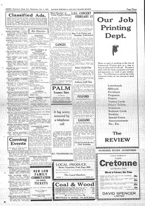 Saanich Peninsula And Gulf Islands Review Wed, February 7, 1934 (Page 3)