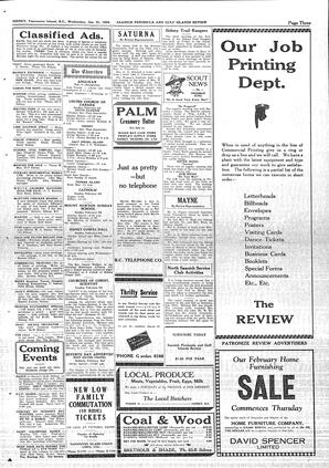 Saanich Peninsula And Gulf Islands Review Wed, January 31, 1934 (Page 3)