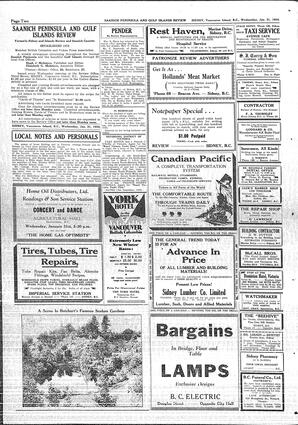 Saanich Peninsula And Gulf Islands Review Wed, January 31, 1934 (Page 2)