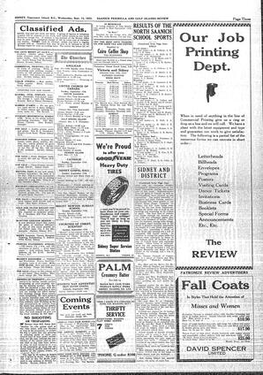 Saanich Peninsula And Gulf Islands Review Wed, September 13, 1933 (Page 3)