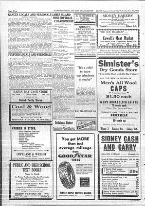 Saanich Peninsula And Gulf Islands Review Wed, September 6, 1933 (Page 4)