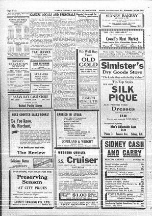 Saanich Peninsula And Gulf Islands Review Wed, July 26, 1933 (Page 4)