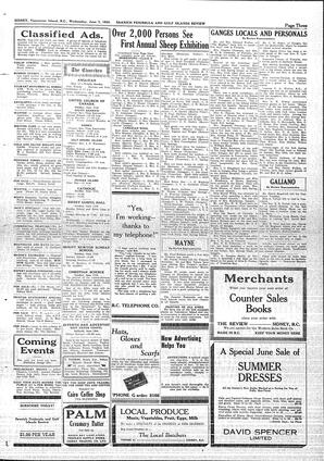 Saanich Peninsula And Gulf Islands Review Wed, June 7, 1933 (Page 3)