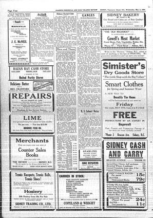 Saanich Peninsula And Gulf Islands Review Wed, May 3, 1933 (Page 4)