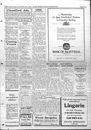 Saanich Peninsula And Gulf Islands Review Wed, January 11, 1933 (Page 3)