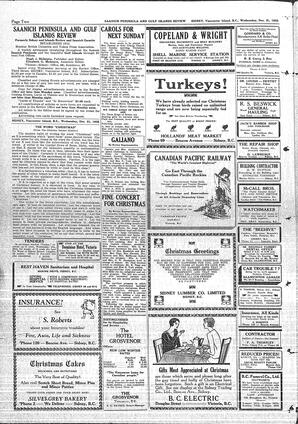 Saanich Peninsula And Gulf Islands Review Wed, December 21, 1932 (Page 2)