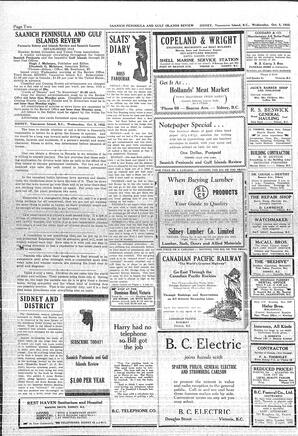 Saanich Peninsula And Gulf Islands Review Wed, October 5, 1932 (Page 2)