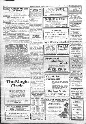Saanich Peninsula And Gulf Islands Review Wed, August 17, 1932 (Page 2)
