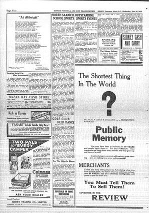 Saanich Peninsula And Gulf Islands Review Wed, June 22, 1932 (Page 4)