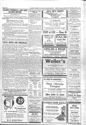 Saanich Peninsula And Gulf Islands Review Wed, May 4, 1932 (Page 2)