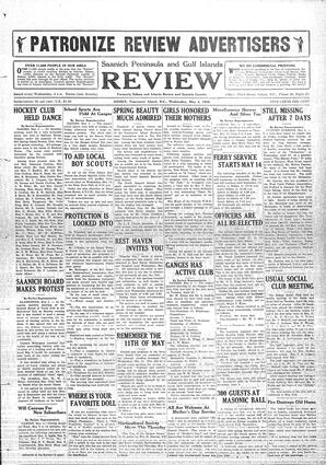 Saanich Peninsula And Gulf Islands Review Wed, May 4, 1932 (Page 1)