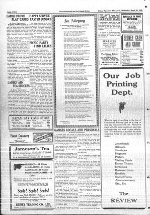 Saanich Peninsula And Gulf Islands Review Wed, March 23, 1932 (Page 4)