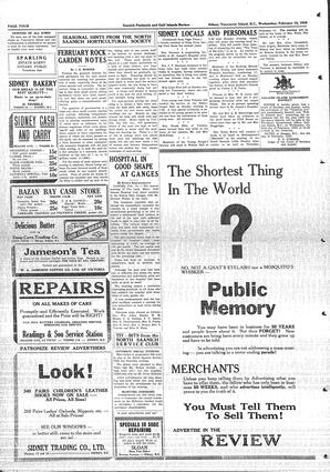 Saanich Peninsula And Gulf Islands Review Wed, February 10, 1932 (Page 4)