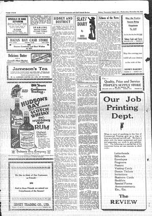 Saanich Peninsula And Gulf Islands Review Wed, December 30, 1931 (Page 4)