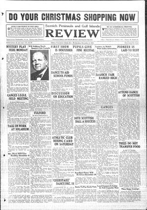 Saanich Peninsula And Gulf Islands Review Wed, December 2, 1931 (Page 1)
