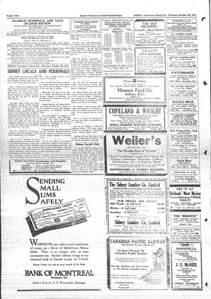 Saanich Peninsula And Gulf Islands Review Thu, October 22, 1931 (Page 2)