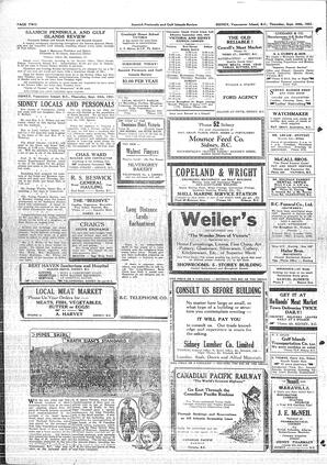 Saanich Peninsula And Gulf Islands Review Thu, September 24, 1931 (Page 2)